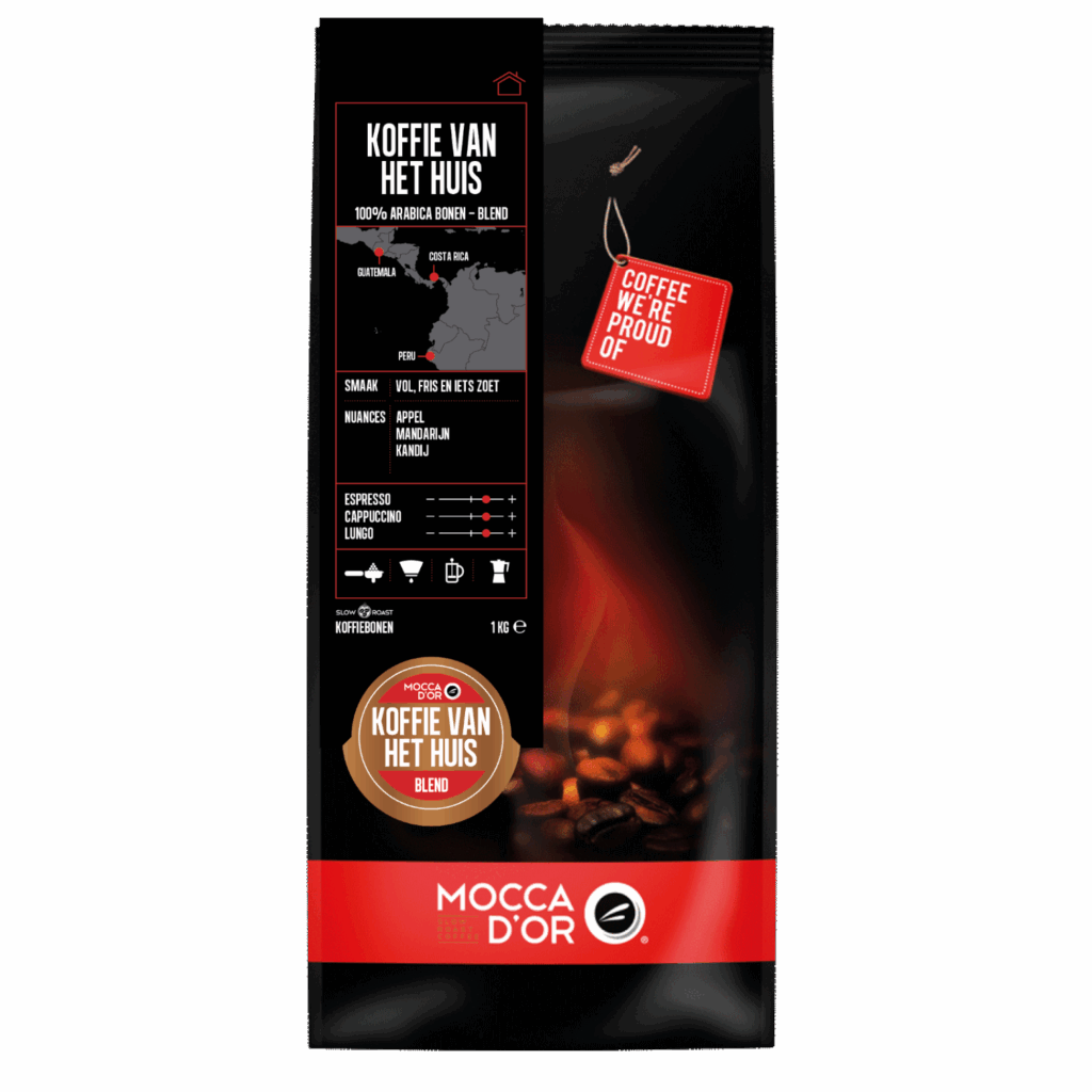 Koffie van het huis 100% arabica zwart label